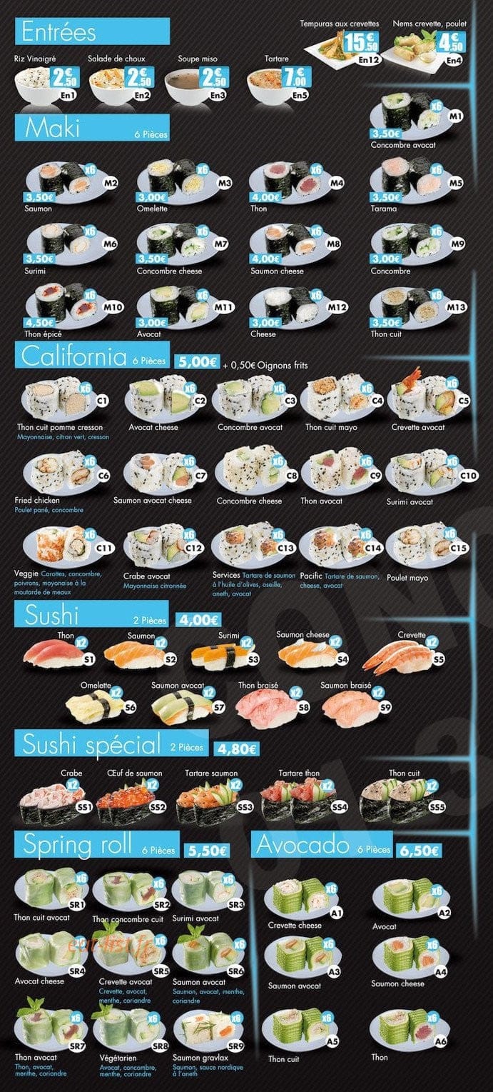 Sushi Service — carte page 2