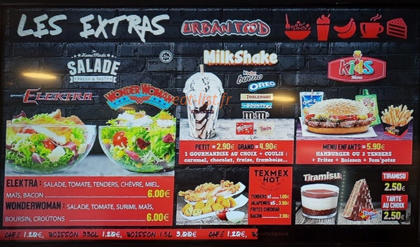 Urban Food — carte page 3