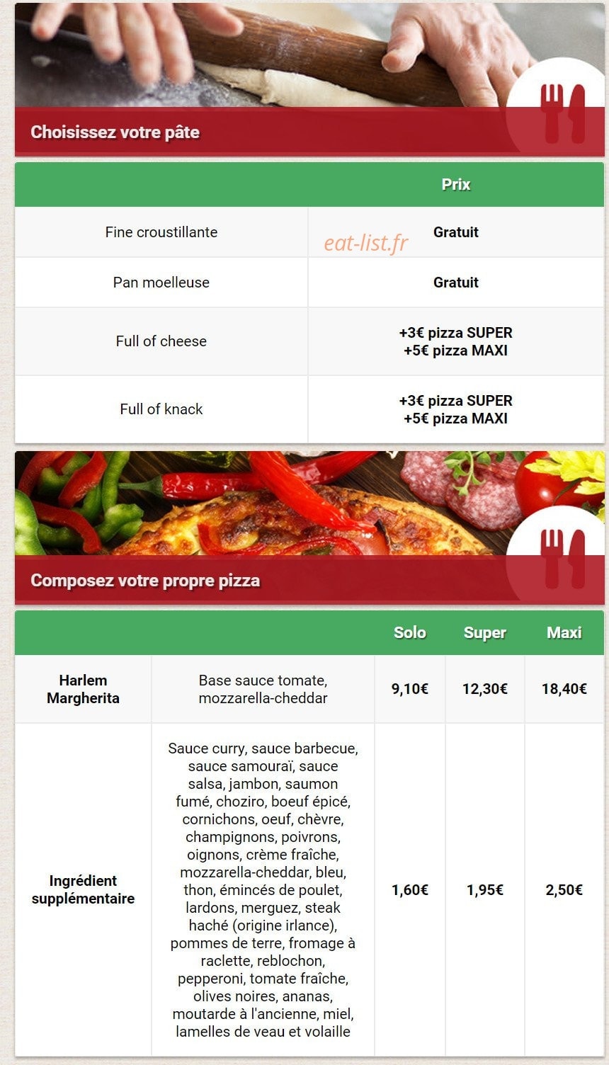 Allo-pizza — carte page 4