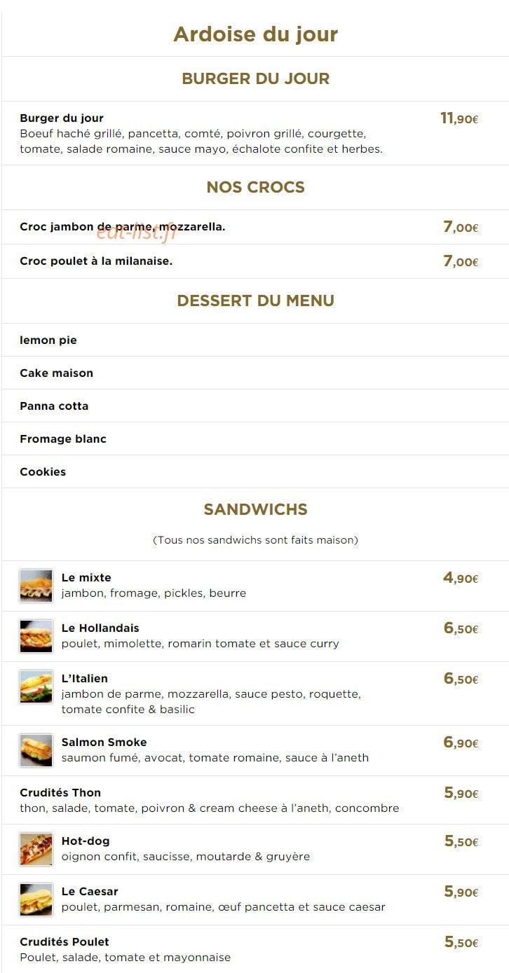 Benji Burger — carte page 1