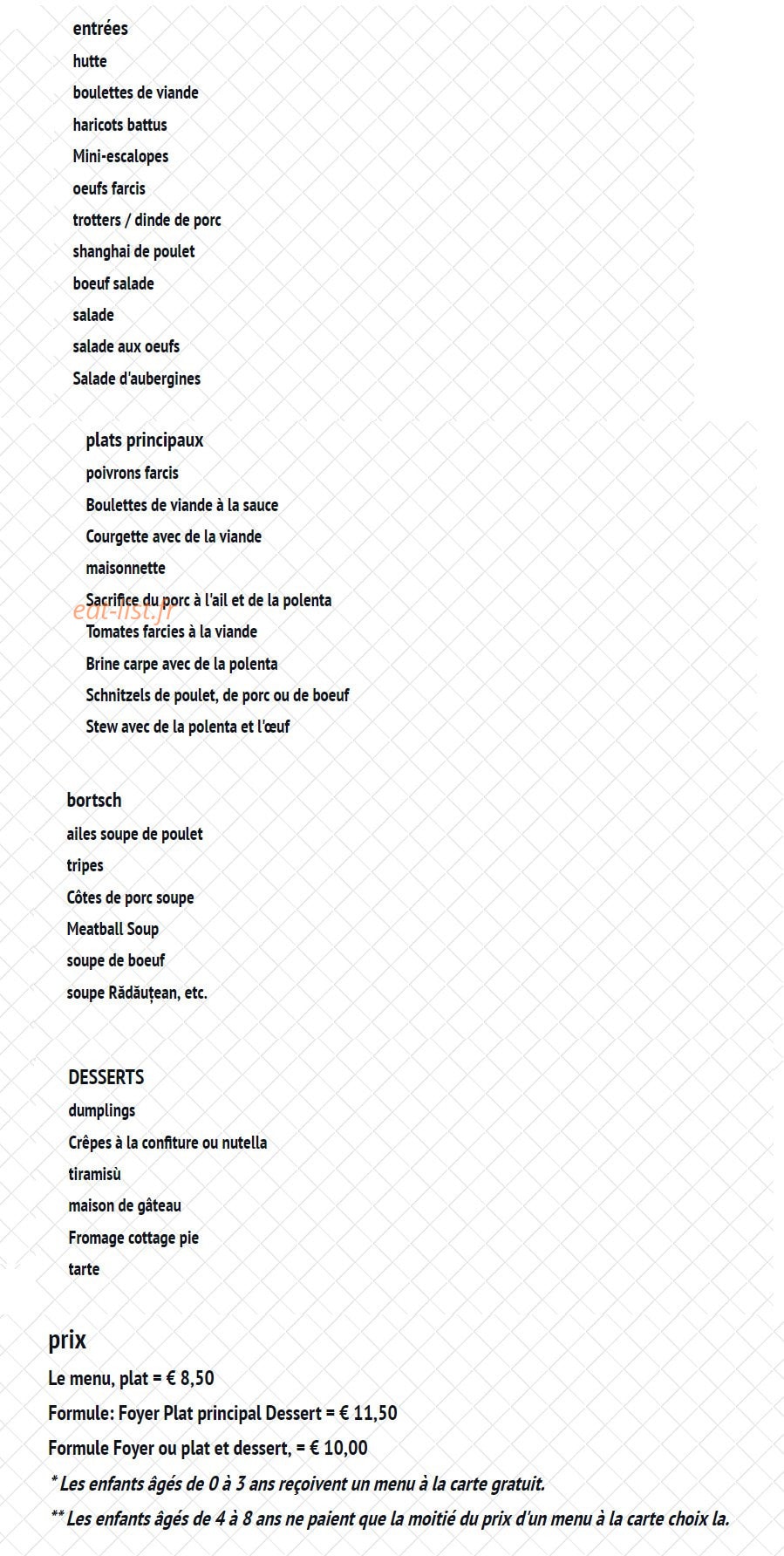 Restaurant Vezuviu — carte page 1