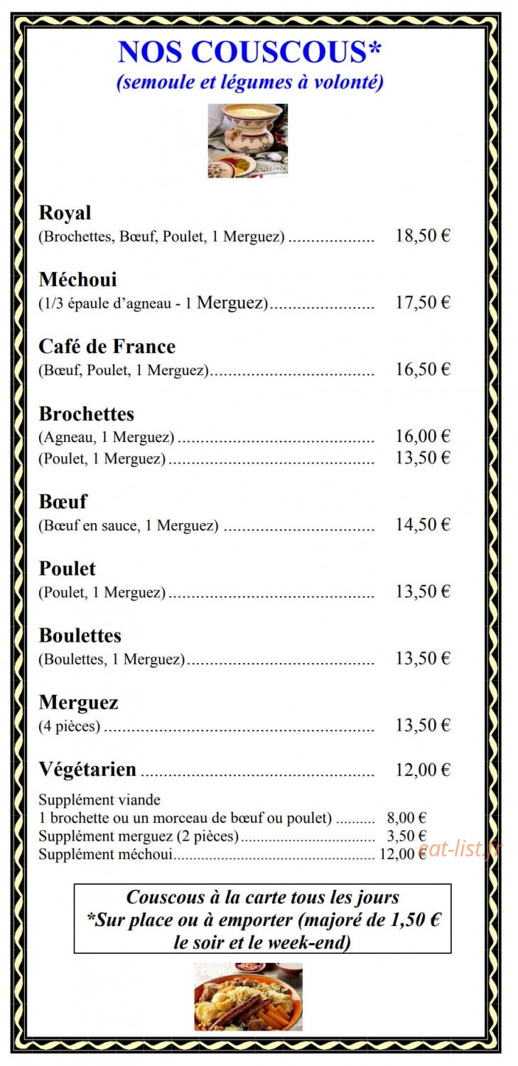 Café de France — carte page 2