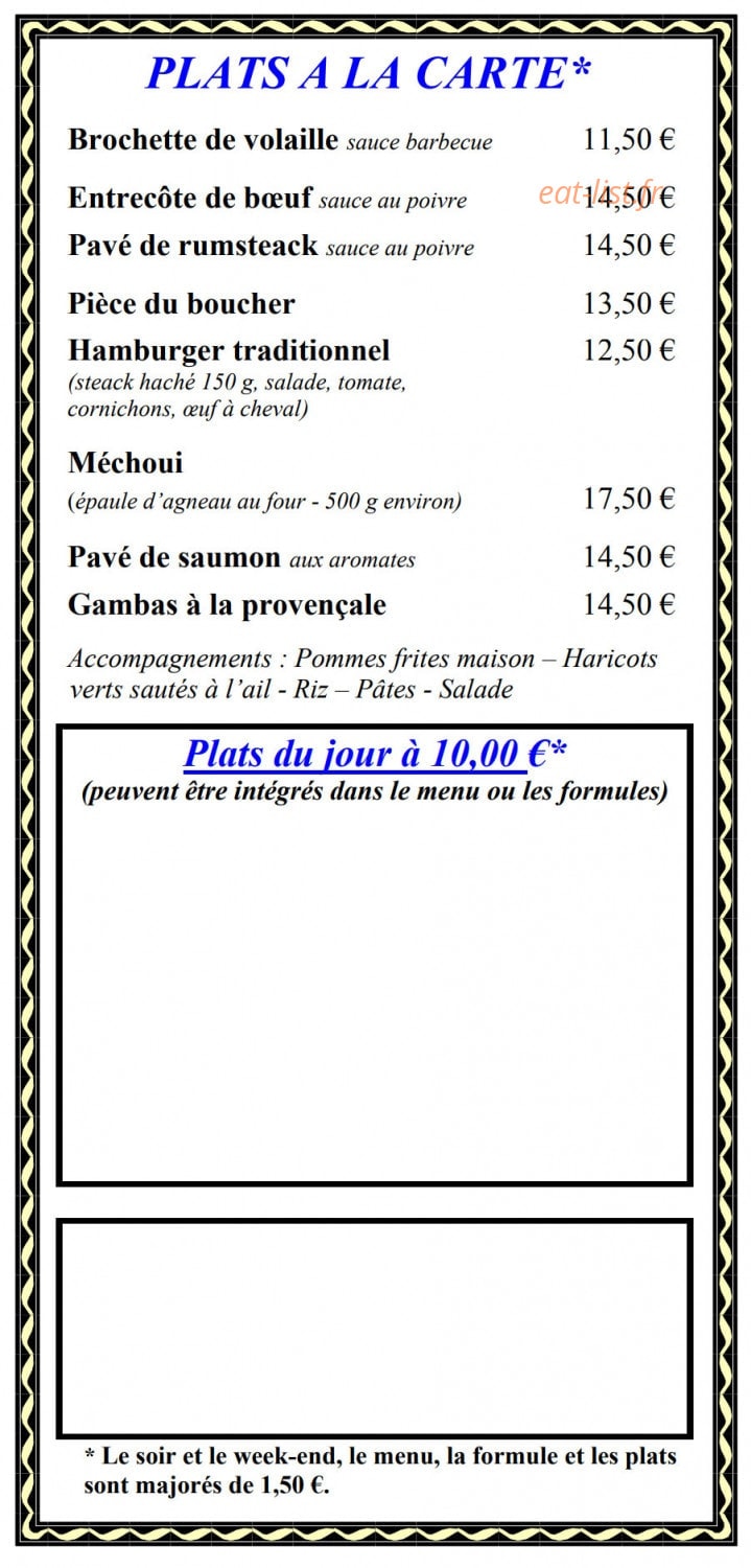 Café de France — carte page 4