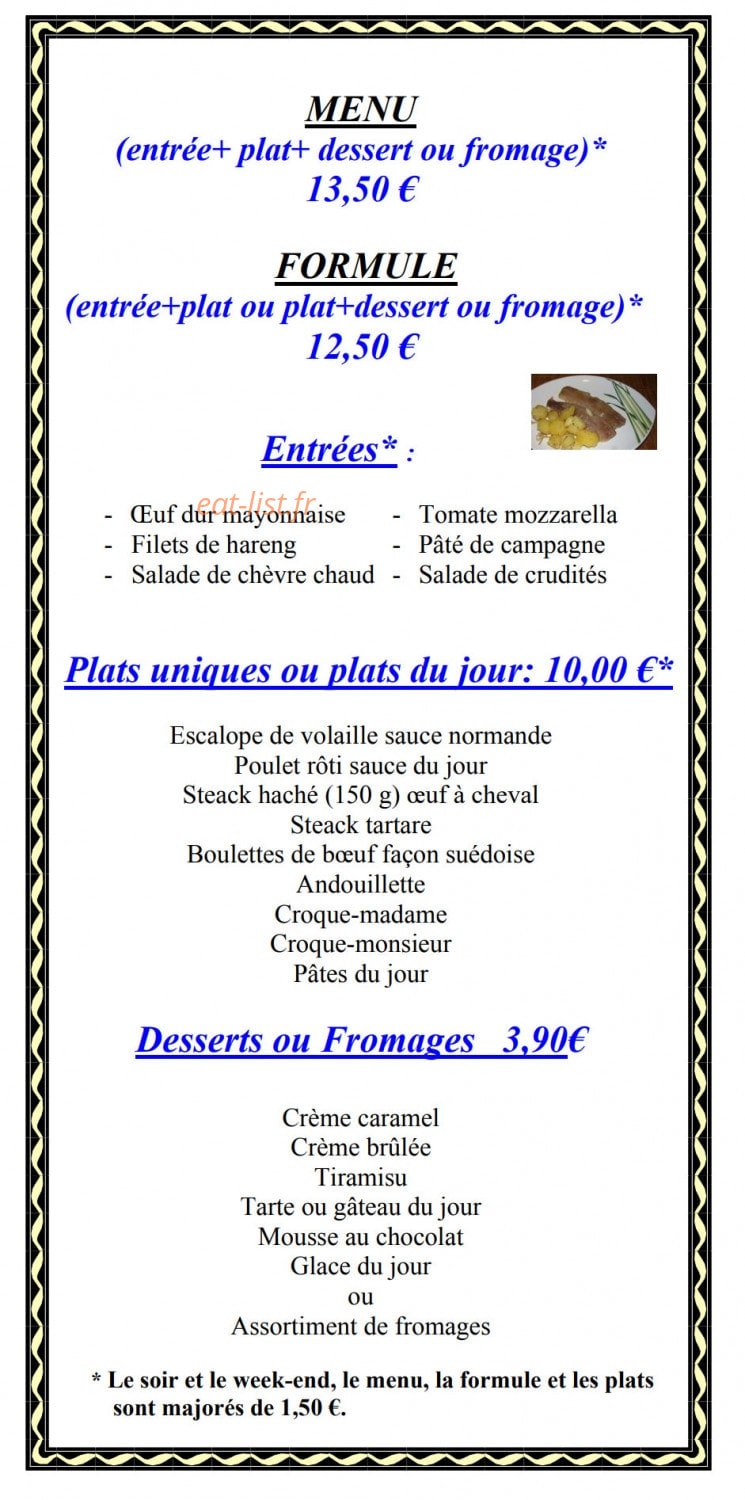 Café de France — carte page 1
