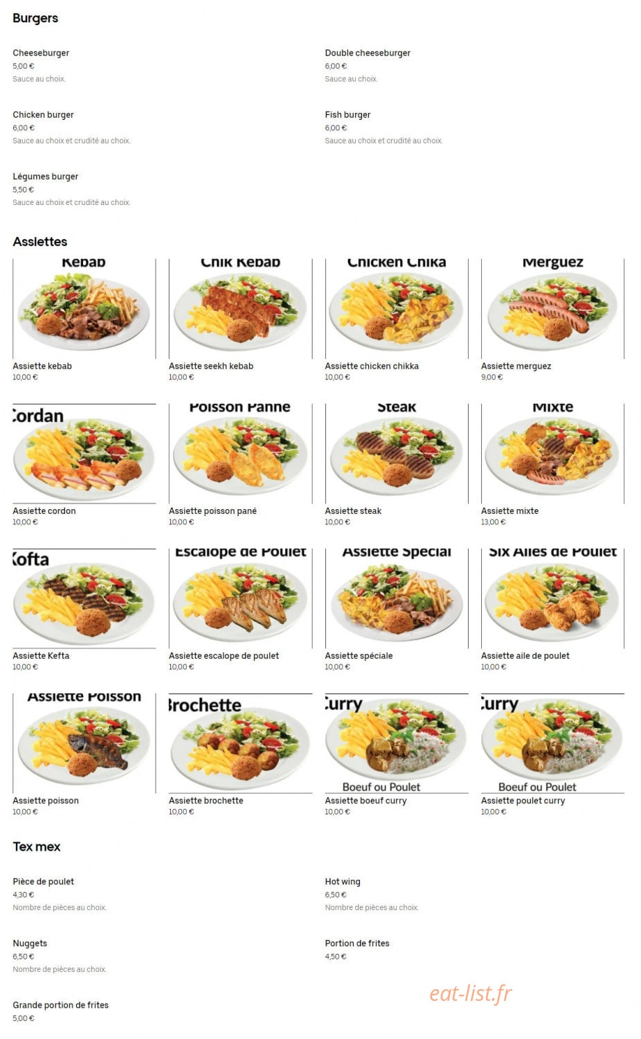 Chicken Shop — carte page 3