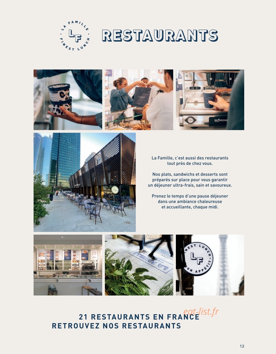 La Famille Finest Lunch — carte page 10