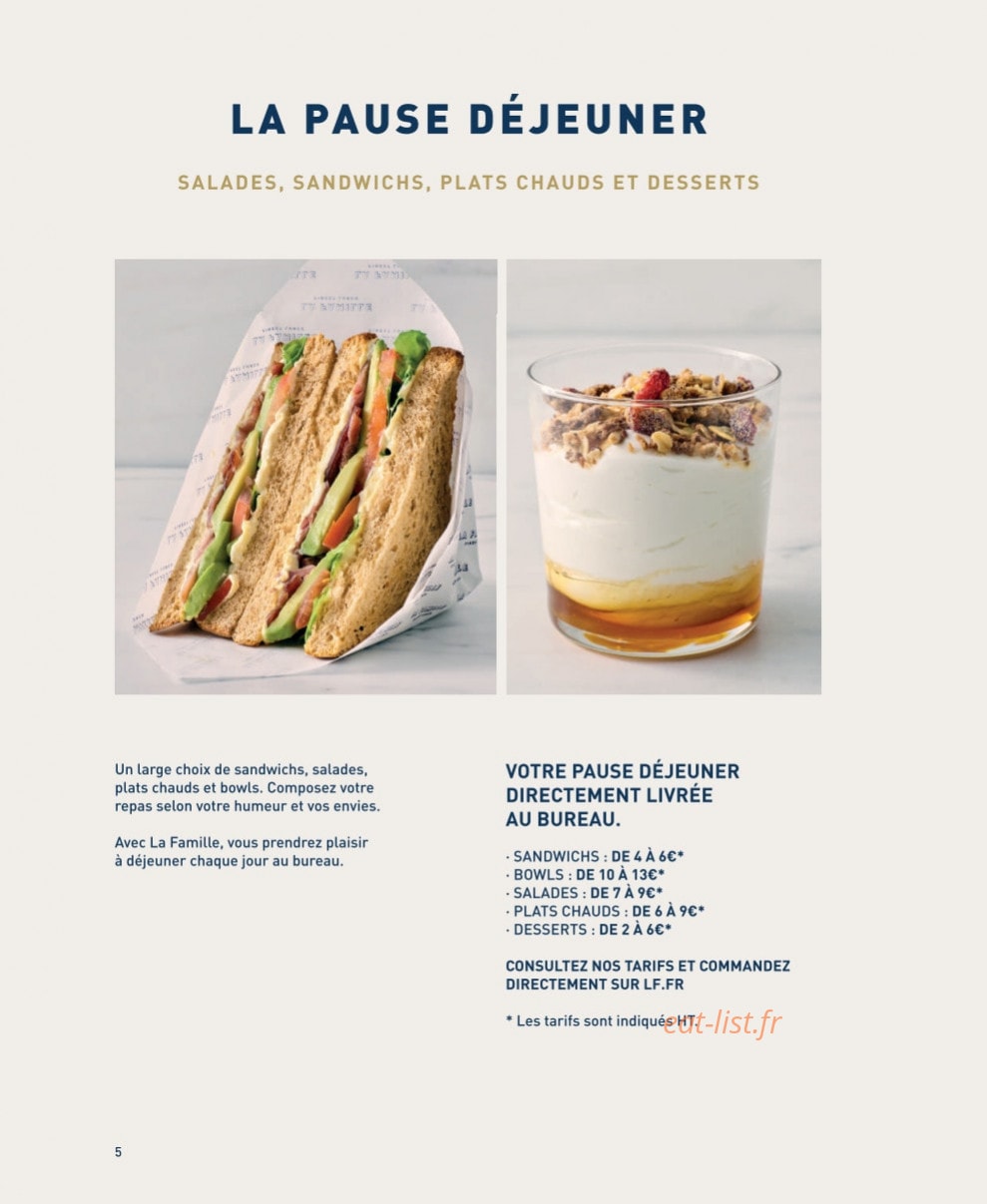 La Famille Finest Lunch — carte page 4