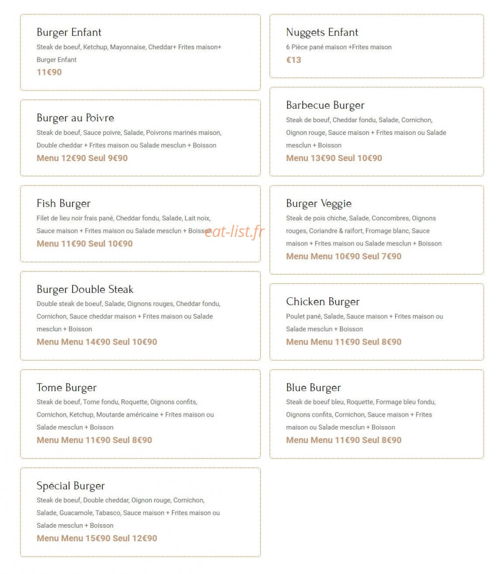 Maison Burger — carte page 2