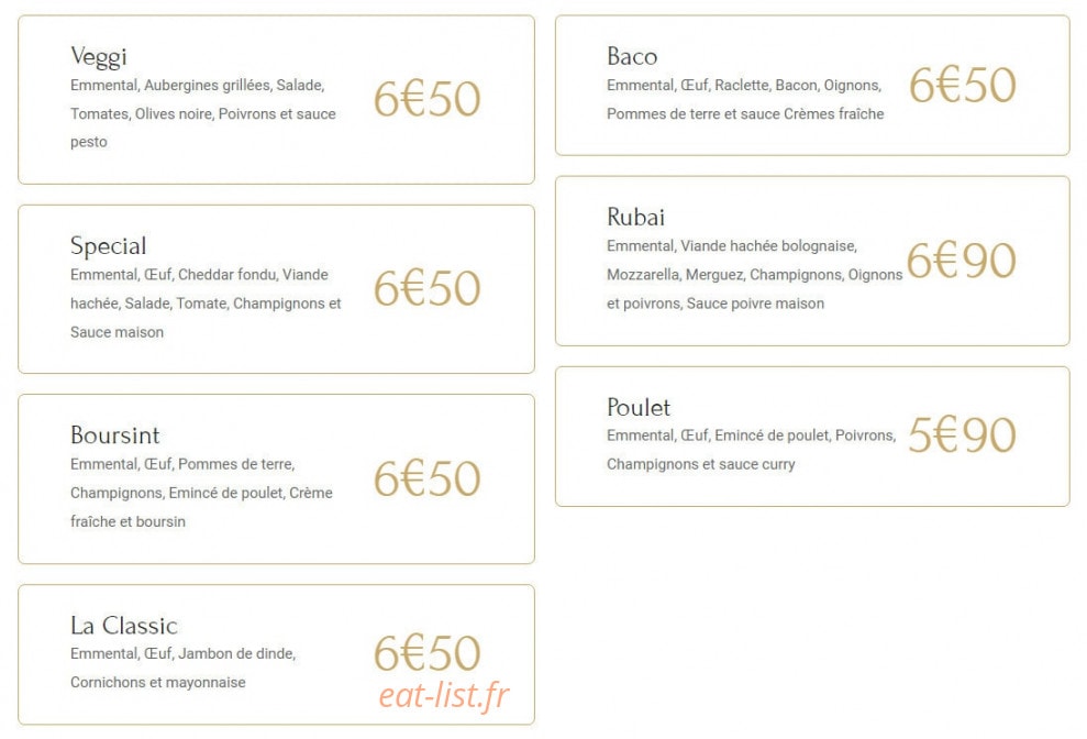 Maison Burger — carte page 3