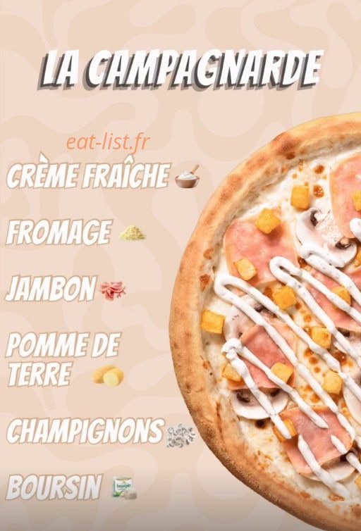 Carte et menu de Pizza Time à Saint-Denis — Pizza 8