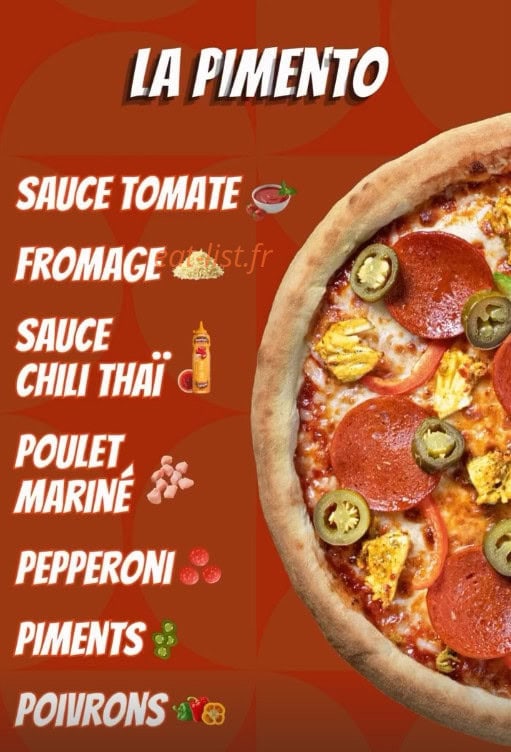 Carte et menu de Pizza Time à Saint-Denis — Pizza 2