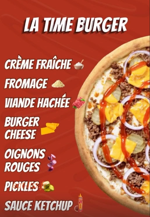 Carte et menu de Pizza Time à Saint-Denis — Pizza 6