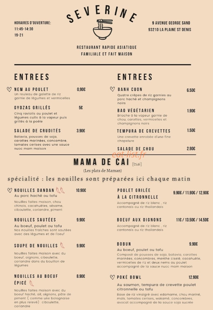 Séverine — carte page 1