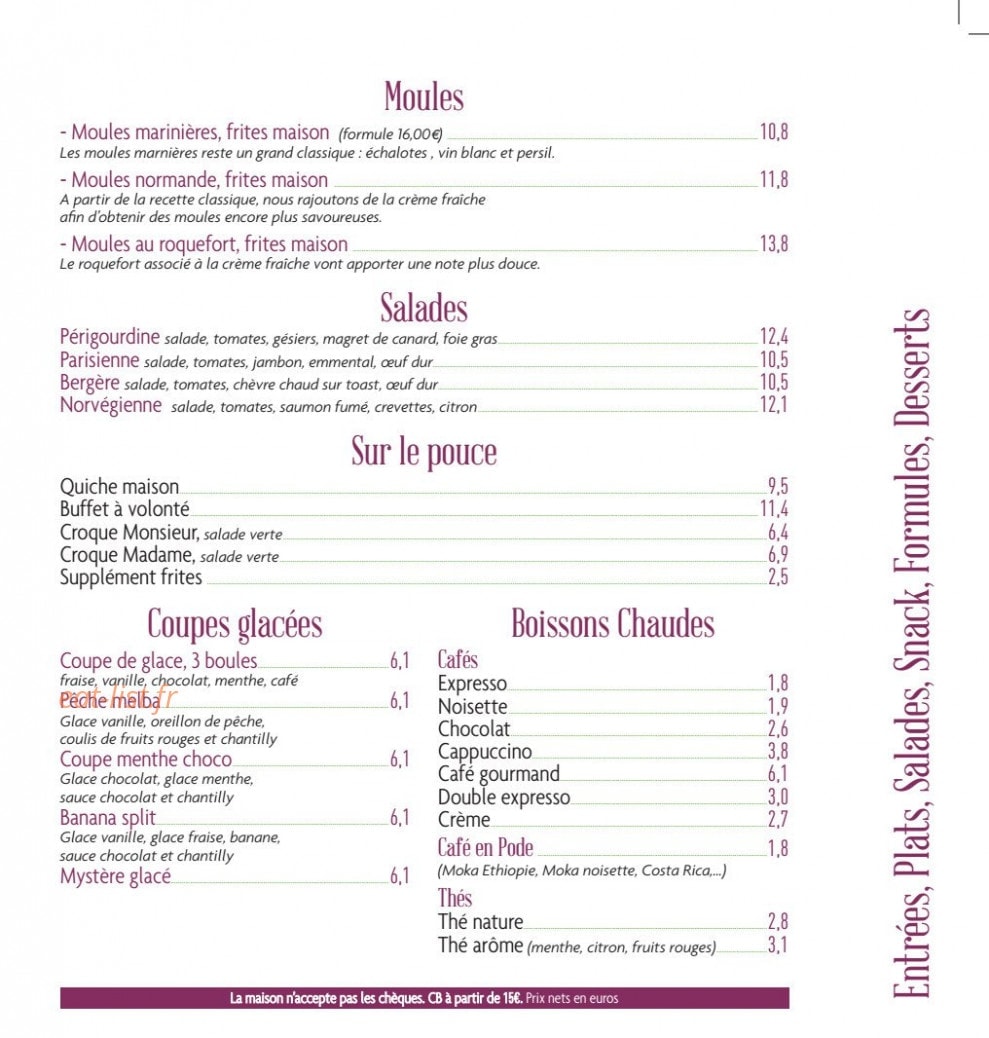 Cafe Tabac De La Place — carte page 2