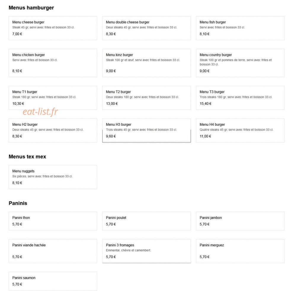 Chicken Food — carte page 3