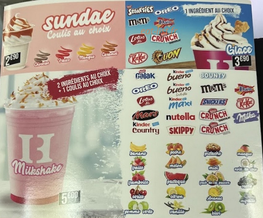 H Burger Et Pizza — carte page 9