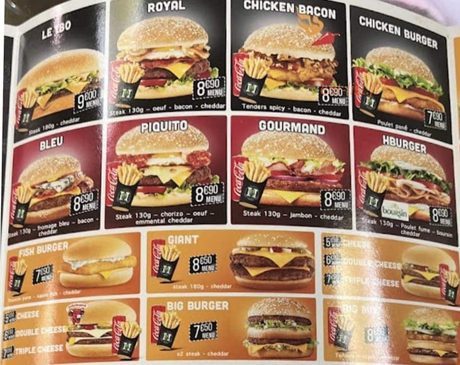 H Burger Et Pizza — carte page 7