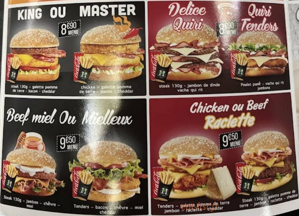 H Burger Et Pizza — carte page 8