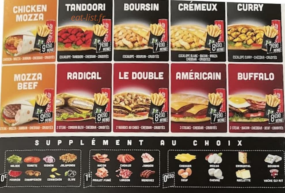 H Burger Et Pizza — carte page 1