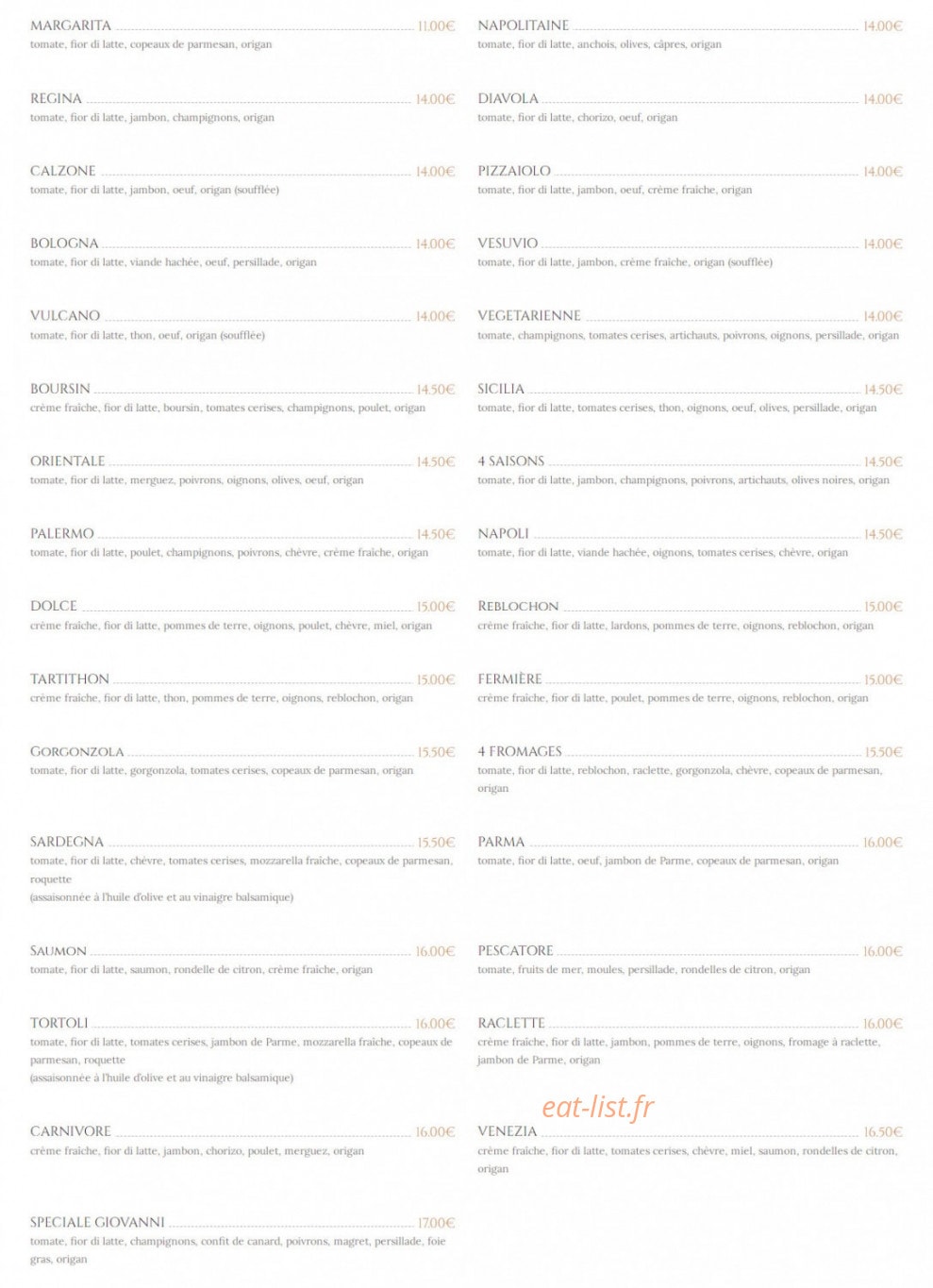 Pizzeria di giovanni — carte page 1