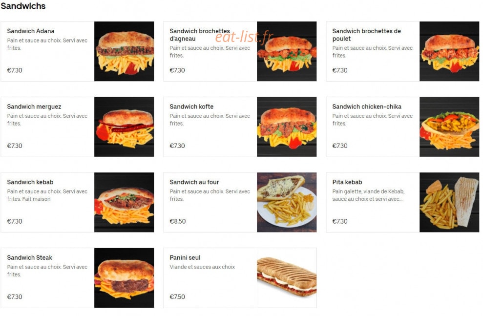 Saray Kebab — carte page 2