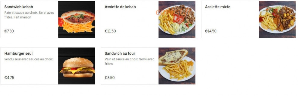 Saray Kebab — carte page 1