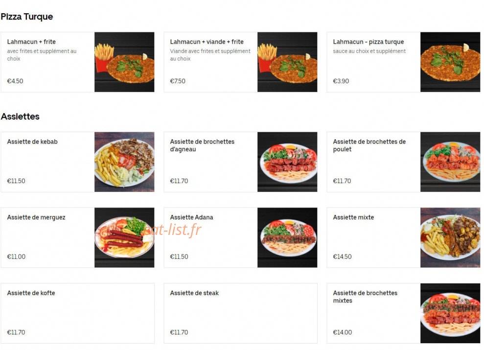Saray Kebab — carte page 3