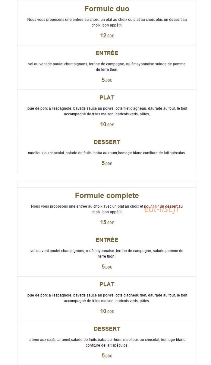 Chez Virginie — carte page 1