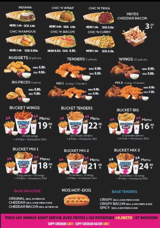 Chic' n burger — carte page 3