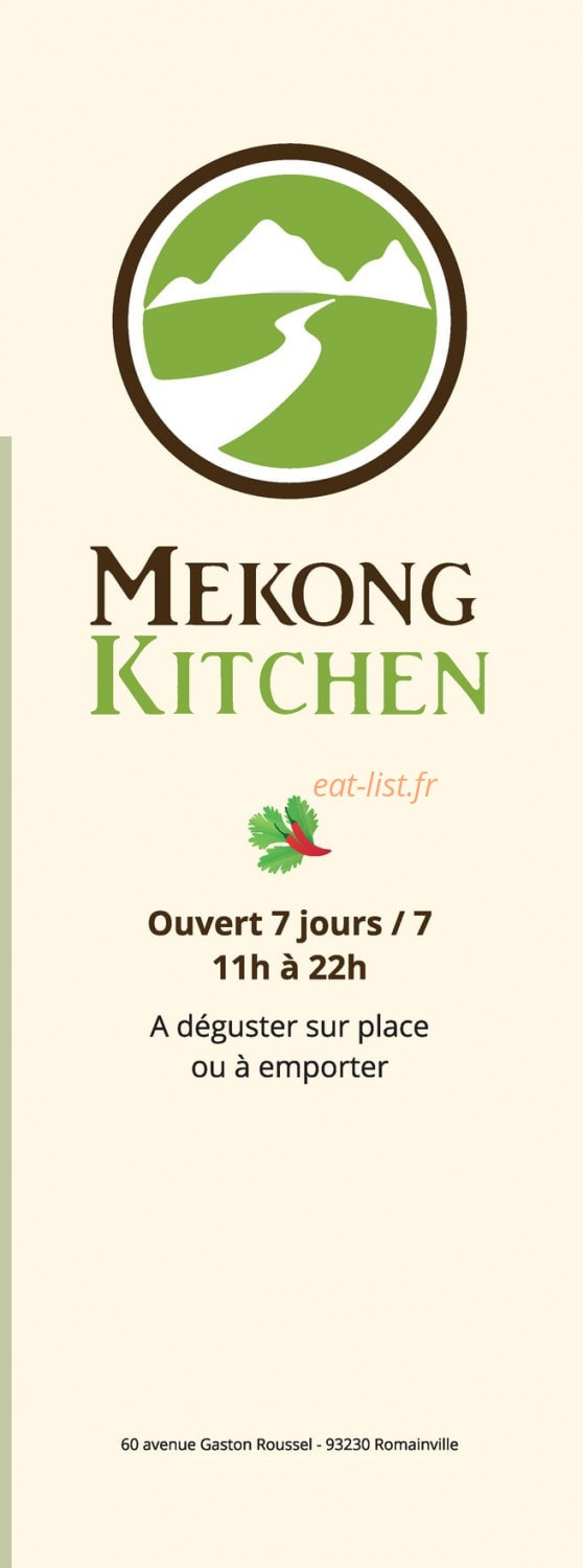 Mekong Kitchen — carte page 1