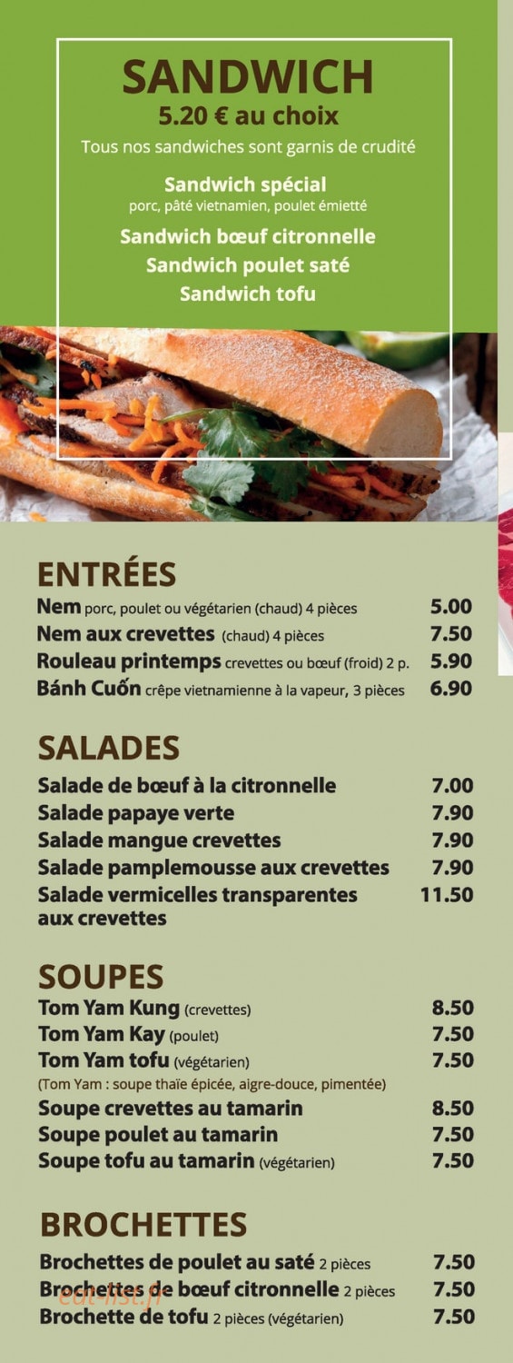 Mekong Kitchen — carte page 2