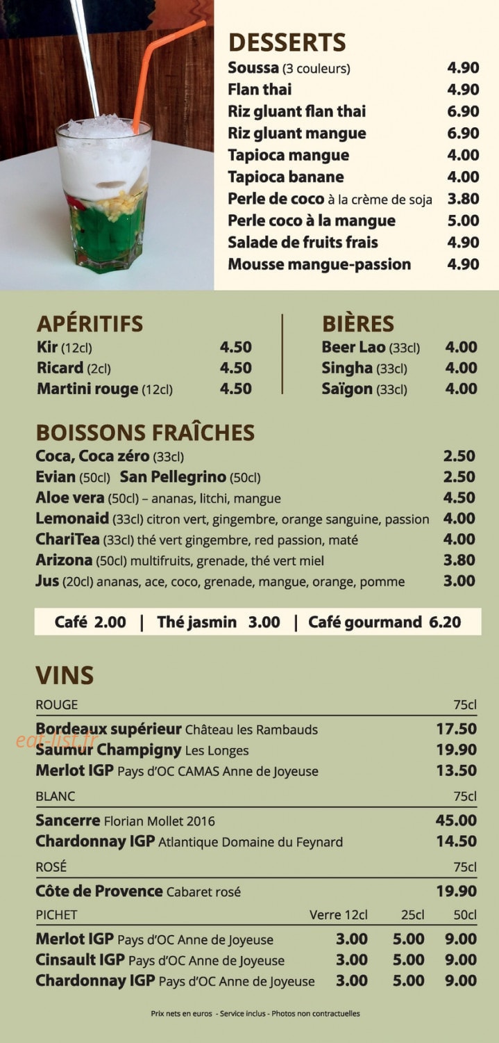 Mekong Kitchen — carte page 4