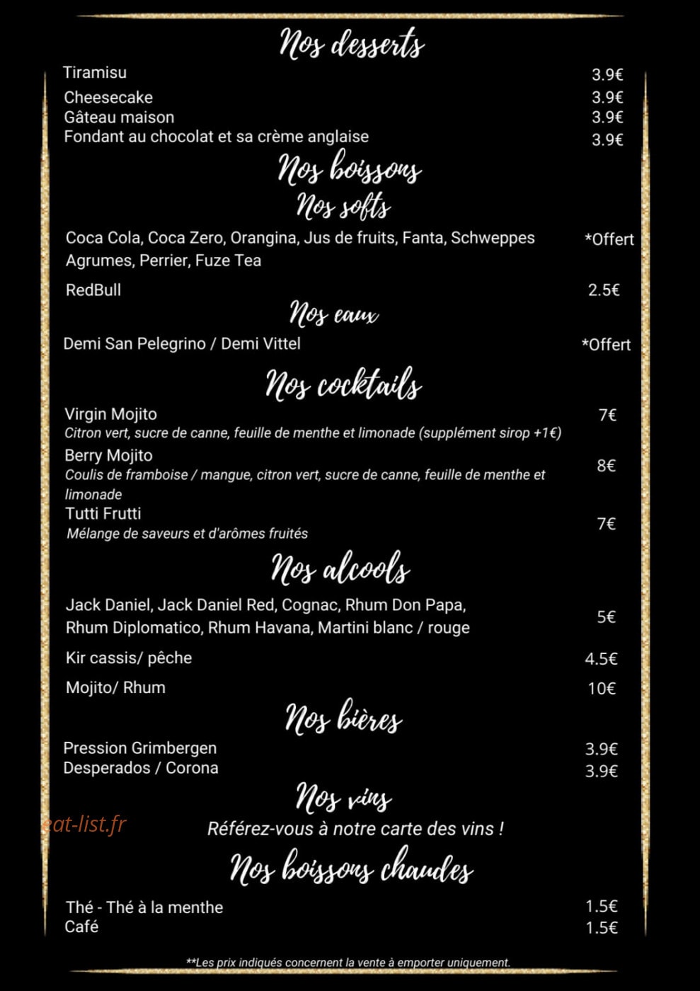 o'studio café — carte page 2