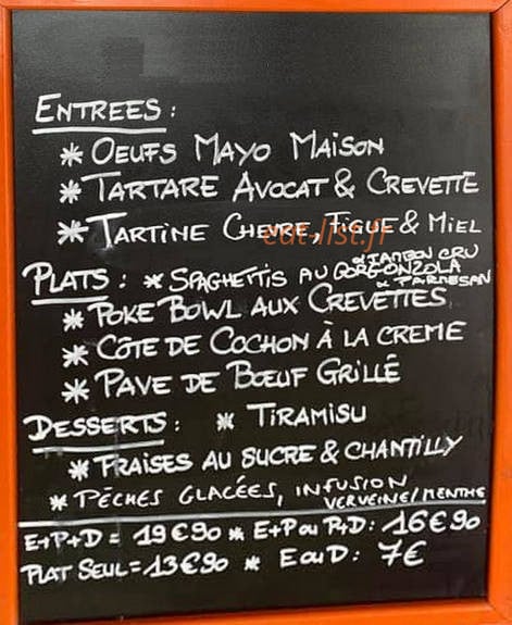 Resto'bar du Trianon — carte page 1
