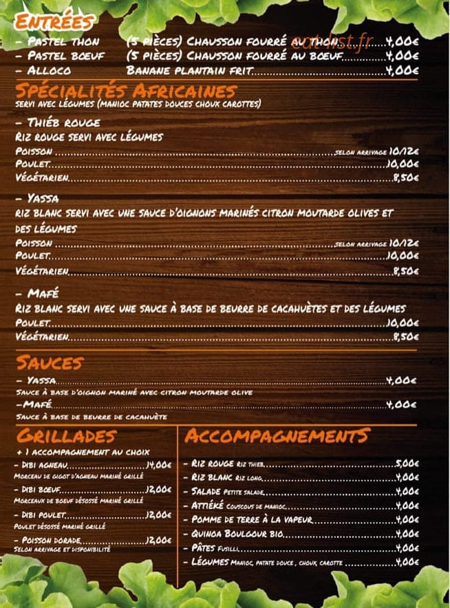 Salade à Gogo — carte page 2