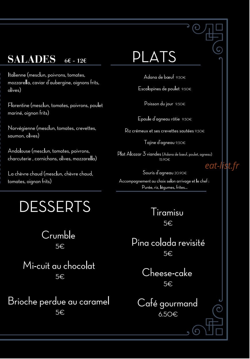 Alcazar — carte page 3