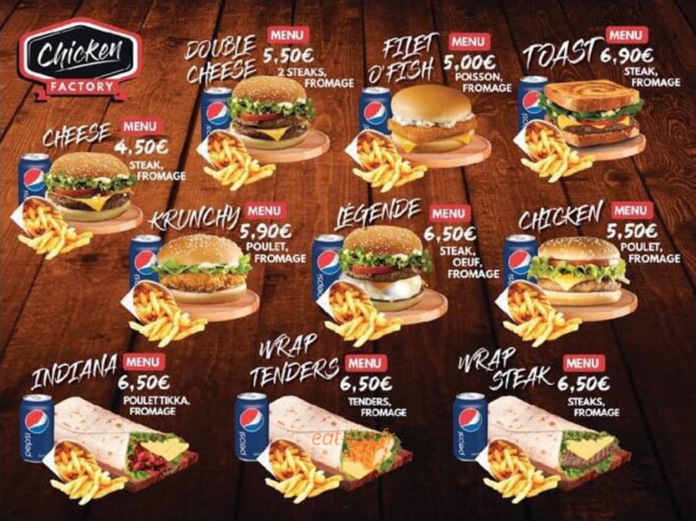 Chicken Factory — carte page 4
