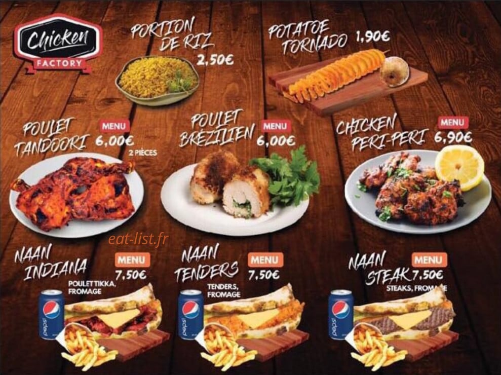 Chicken Factory — carte page 1