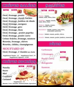 Crêperie Le Petit Mouffetard — carte page 2