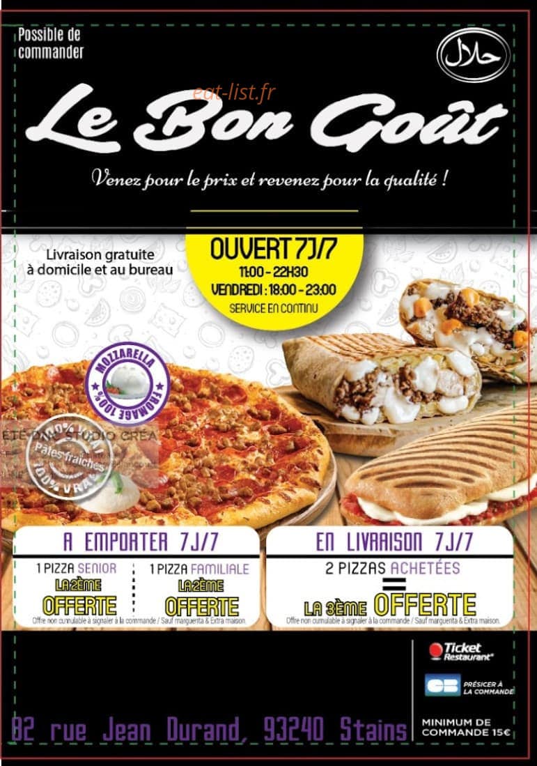 Le Bon Gout — carte page 1