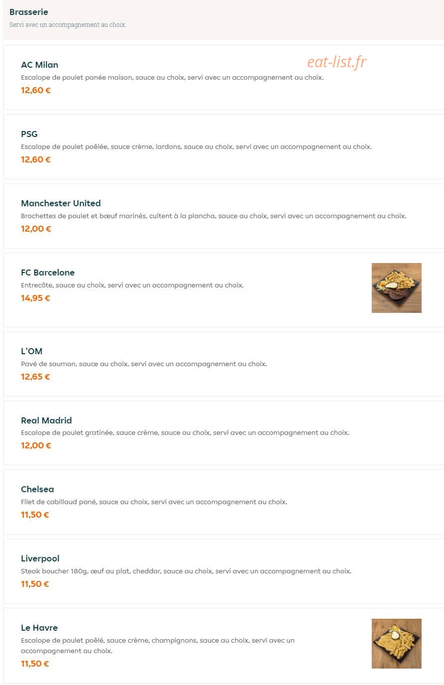 Le stadium kitchen — carte page 12