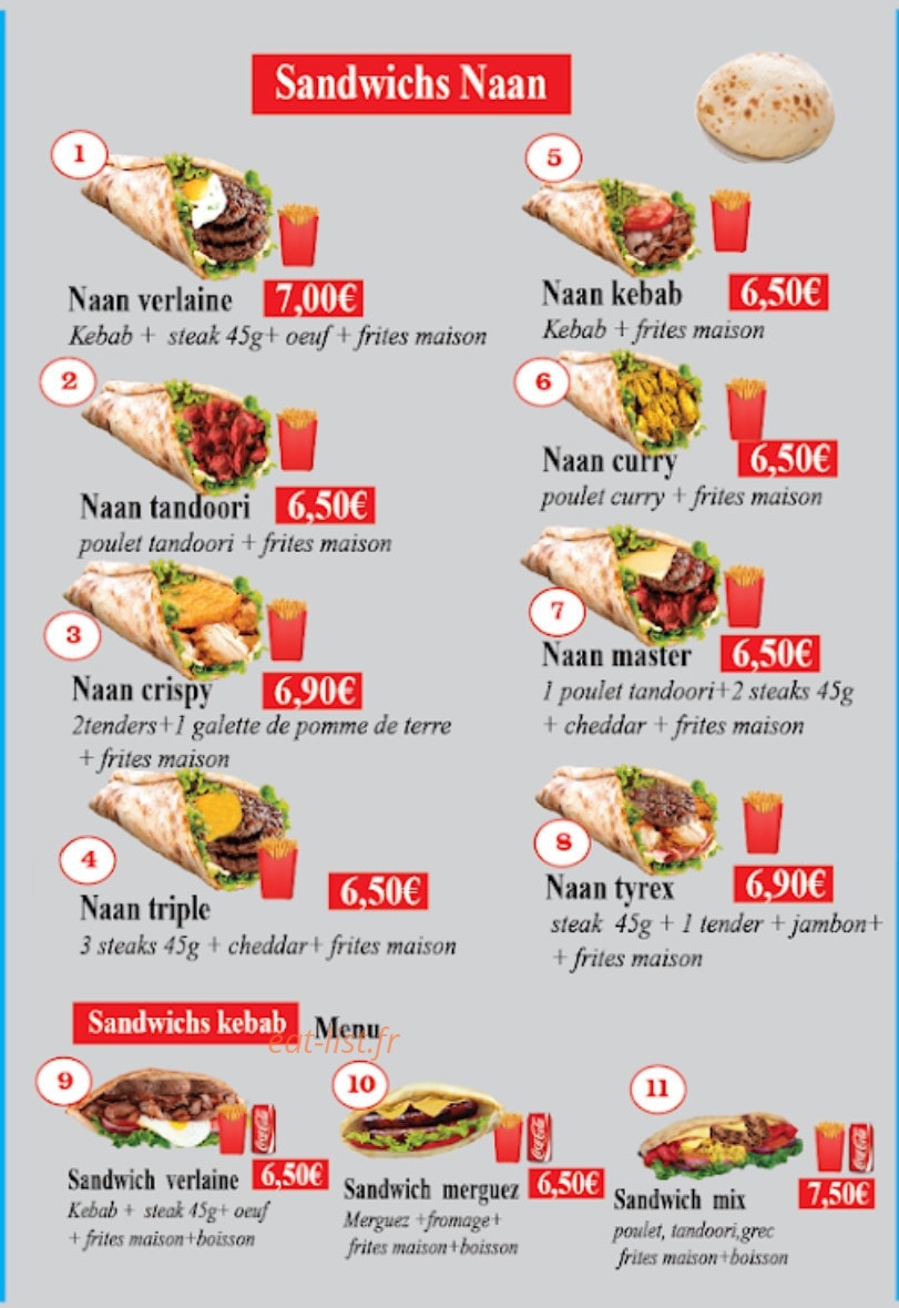 New Verlaine Kebab — carte page 6