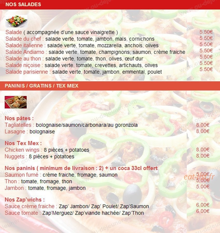 Pizza andiamo — carte page 2