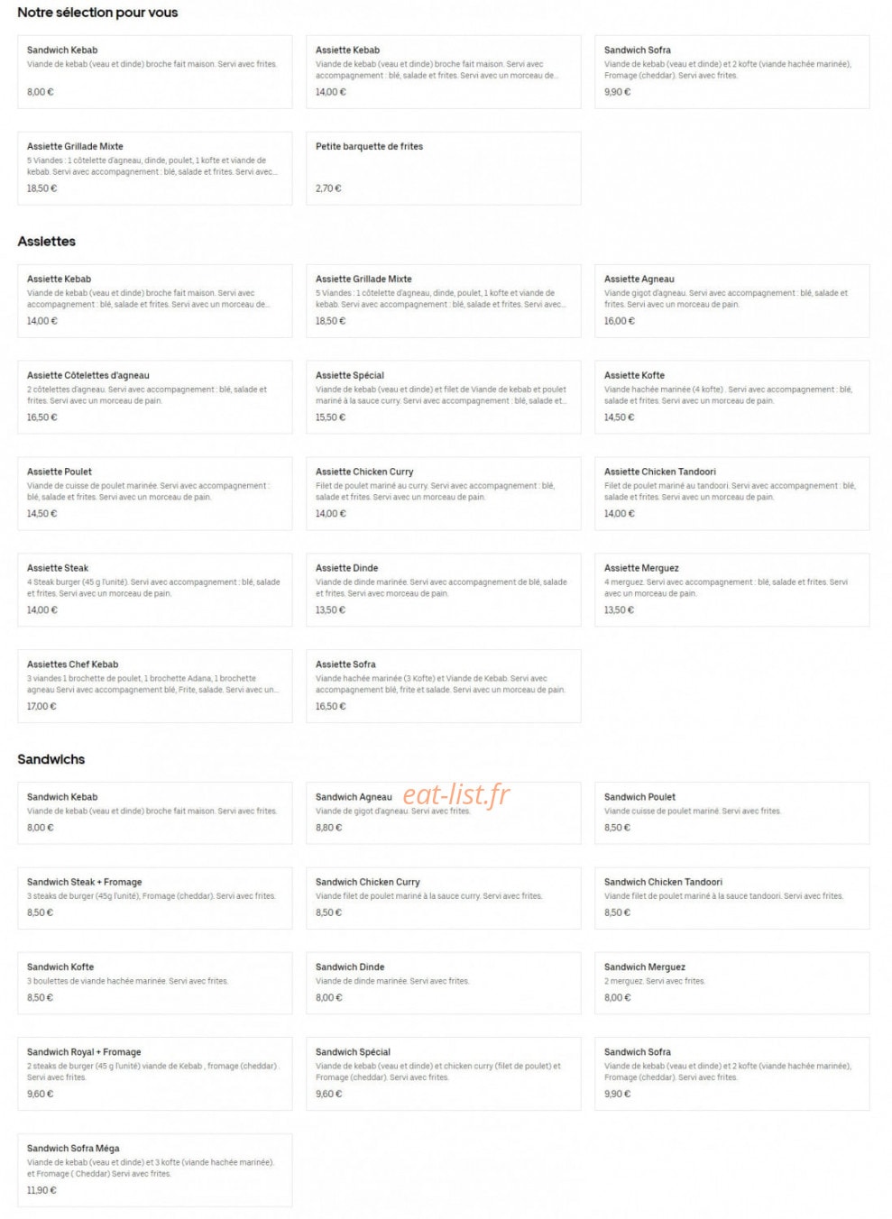 Sofra — carte page 1