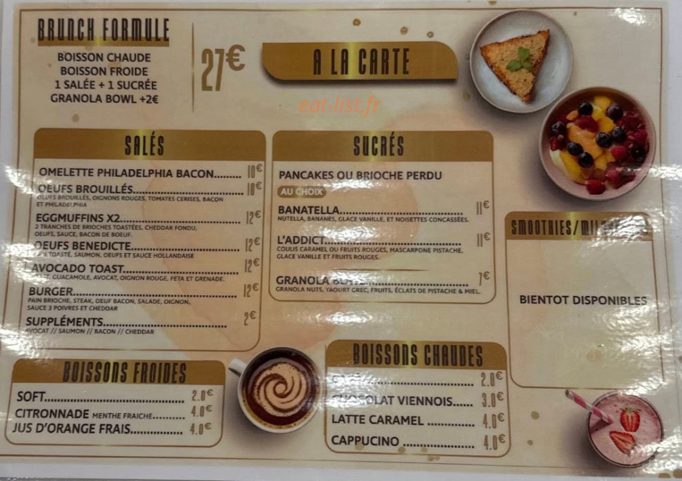 Addiction brunch — carte page 1