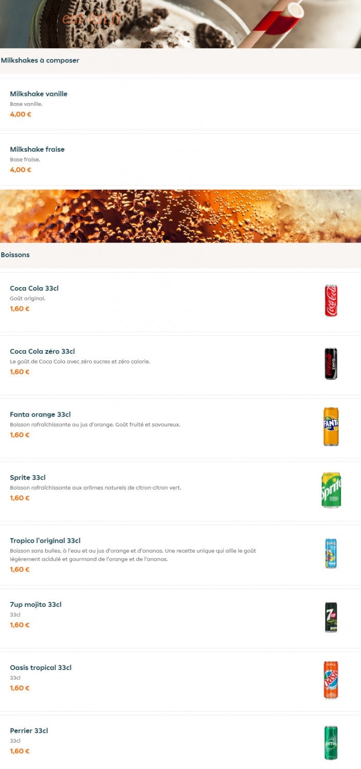 Alishan Fast Food — carte page 15