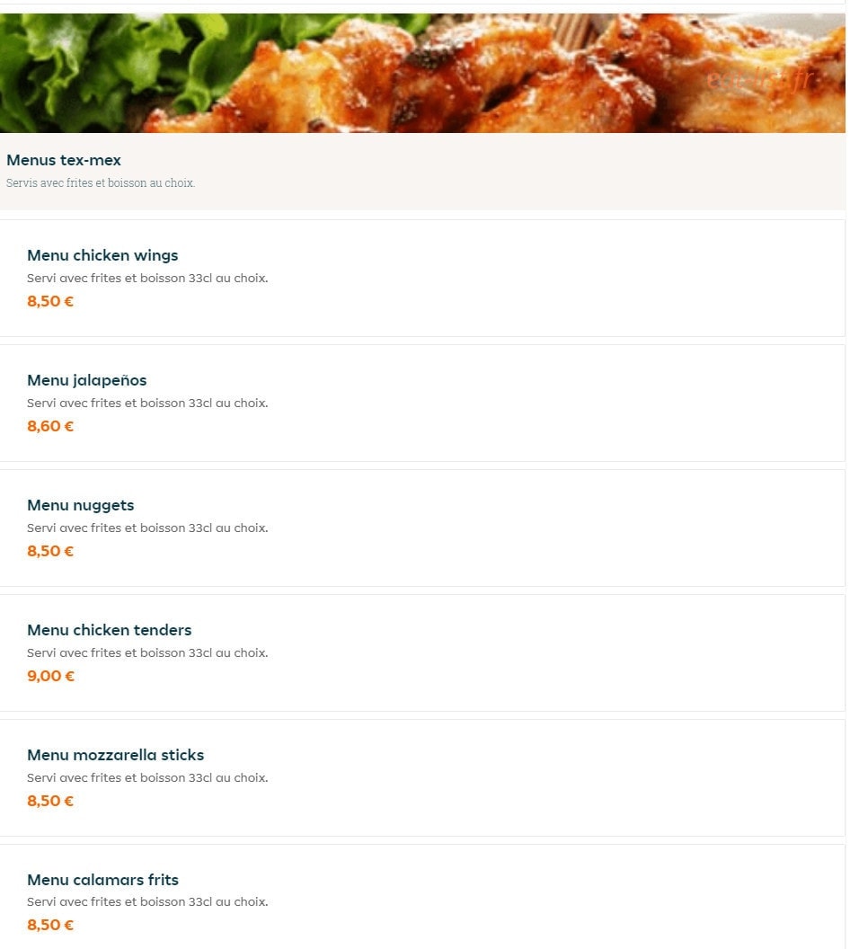 Alishan Fast Food — carte page 4