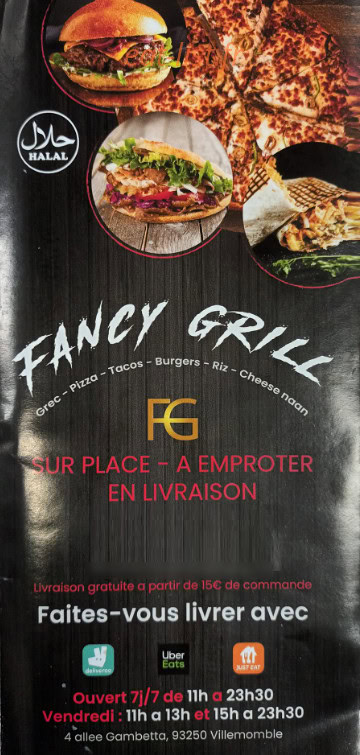 Fancy grill — carte page 1
