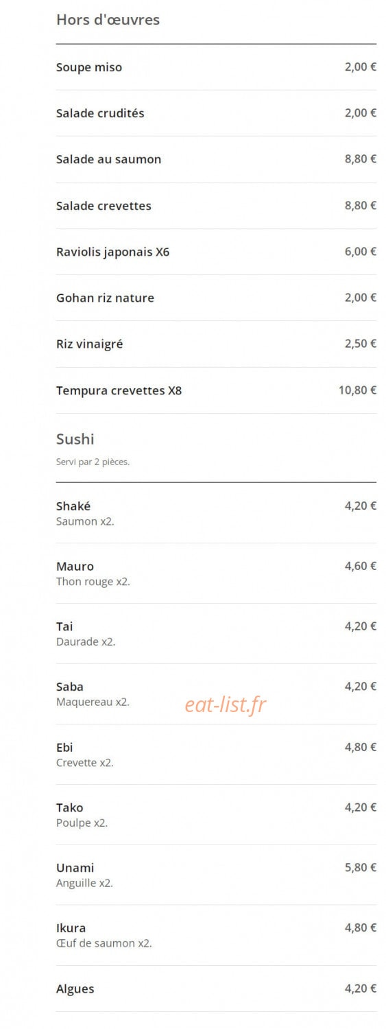 Hiroki Sushi — carte page 6