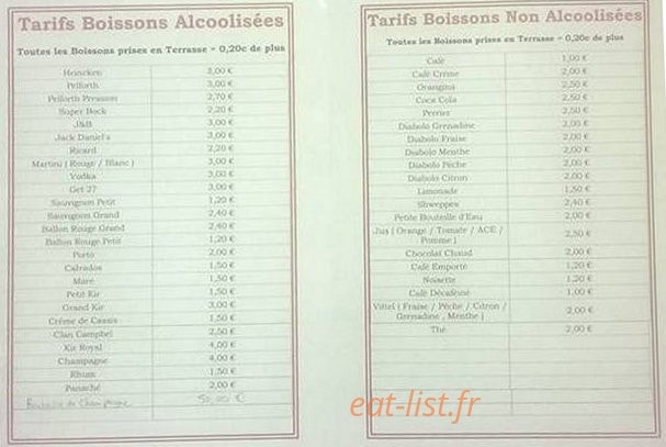 Le Tavernier — carte page 1